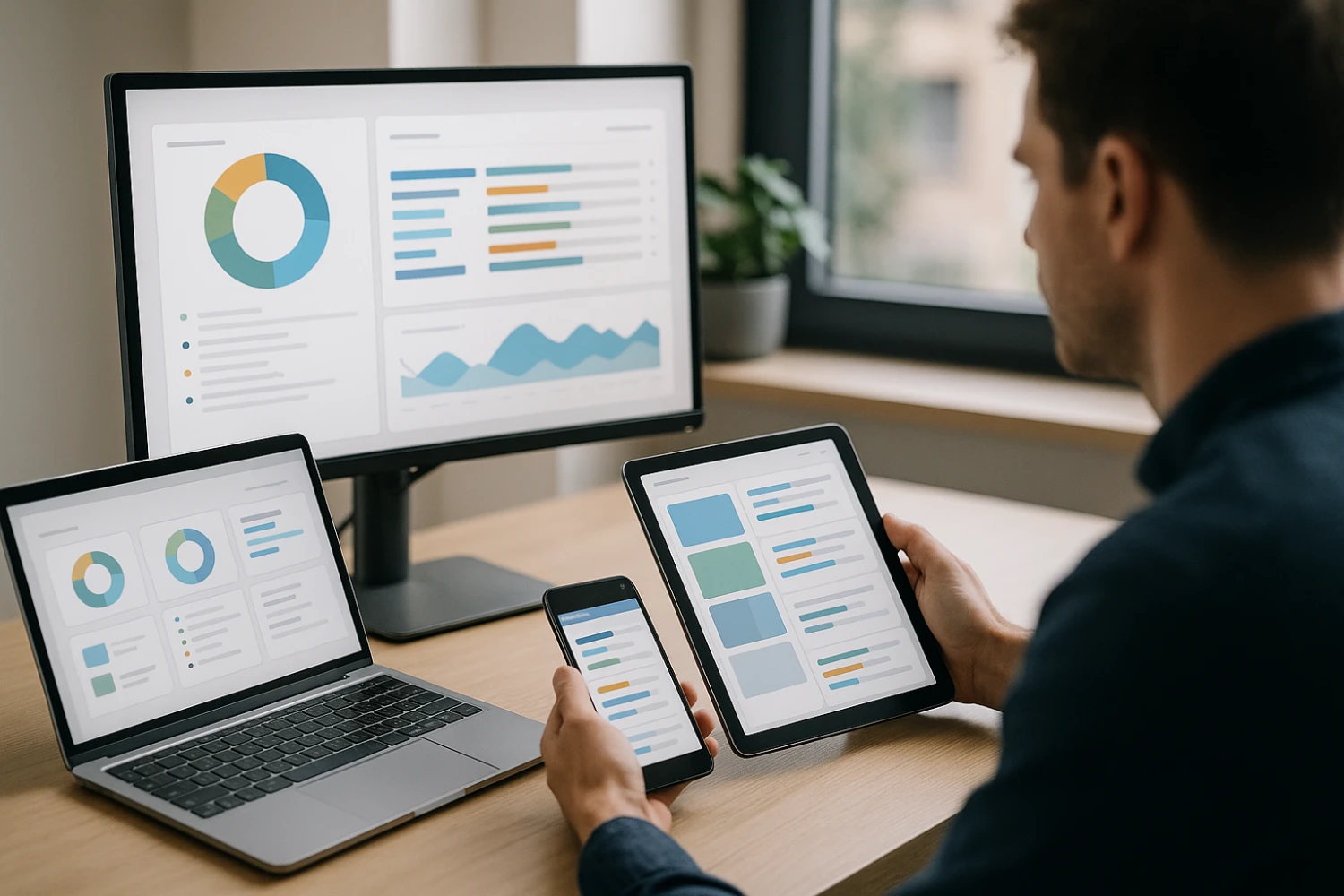 Technical support plans overview with dashboards and devices
